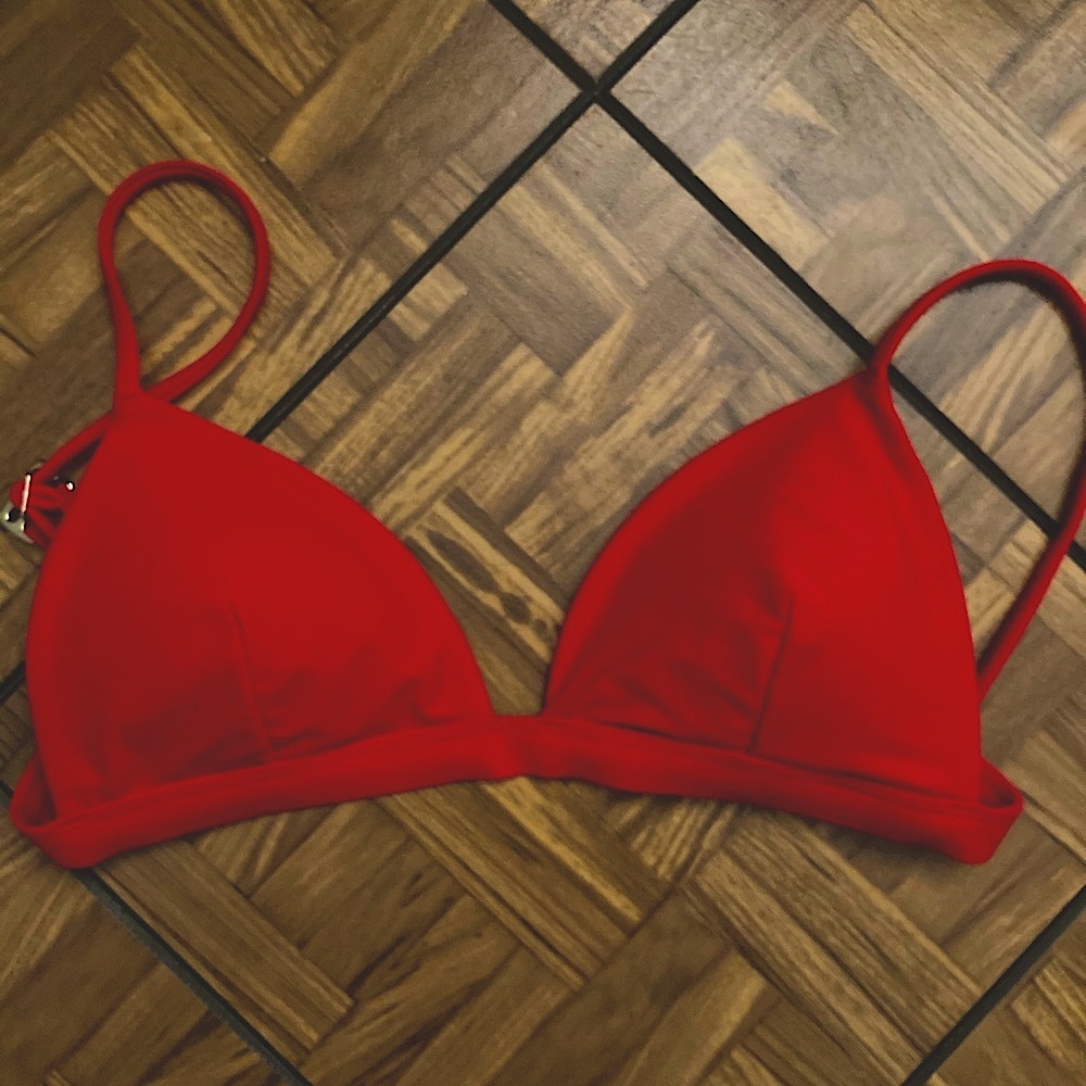 Red hollister triangle bikini top